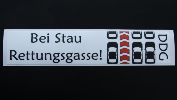 Rettungsgassenaufkleber 20x4cm Normal