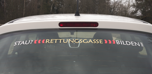 Rettungsgassen aufkleber Banner